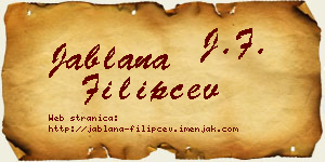Jablana Filipčev vizit kartica